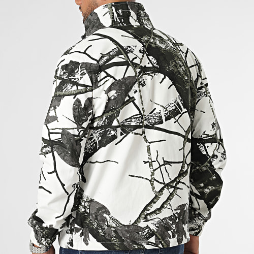 Veste Zippée Blanc Vert Kaki Camouflage