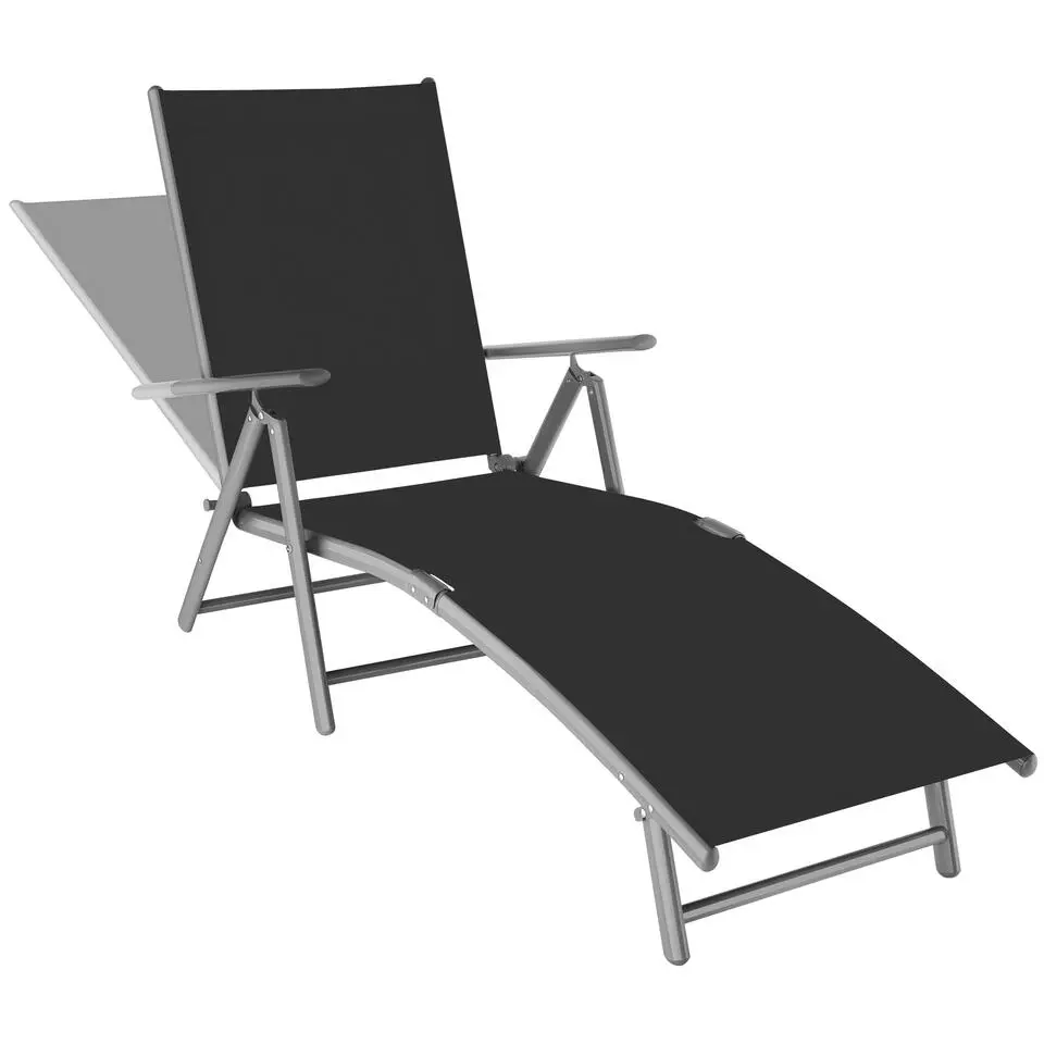 tectake Ligbed Marisol aluminium, 7 standen, Donkergrijs