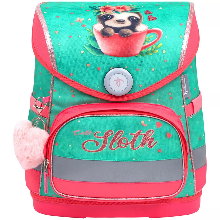 Belmil Schulranzen Compact Schulranzen Set 5-teilig mit Brustgurt Cute Sloth
