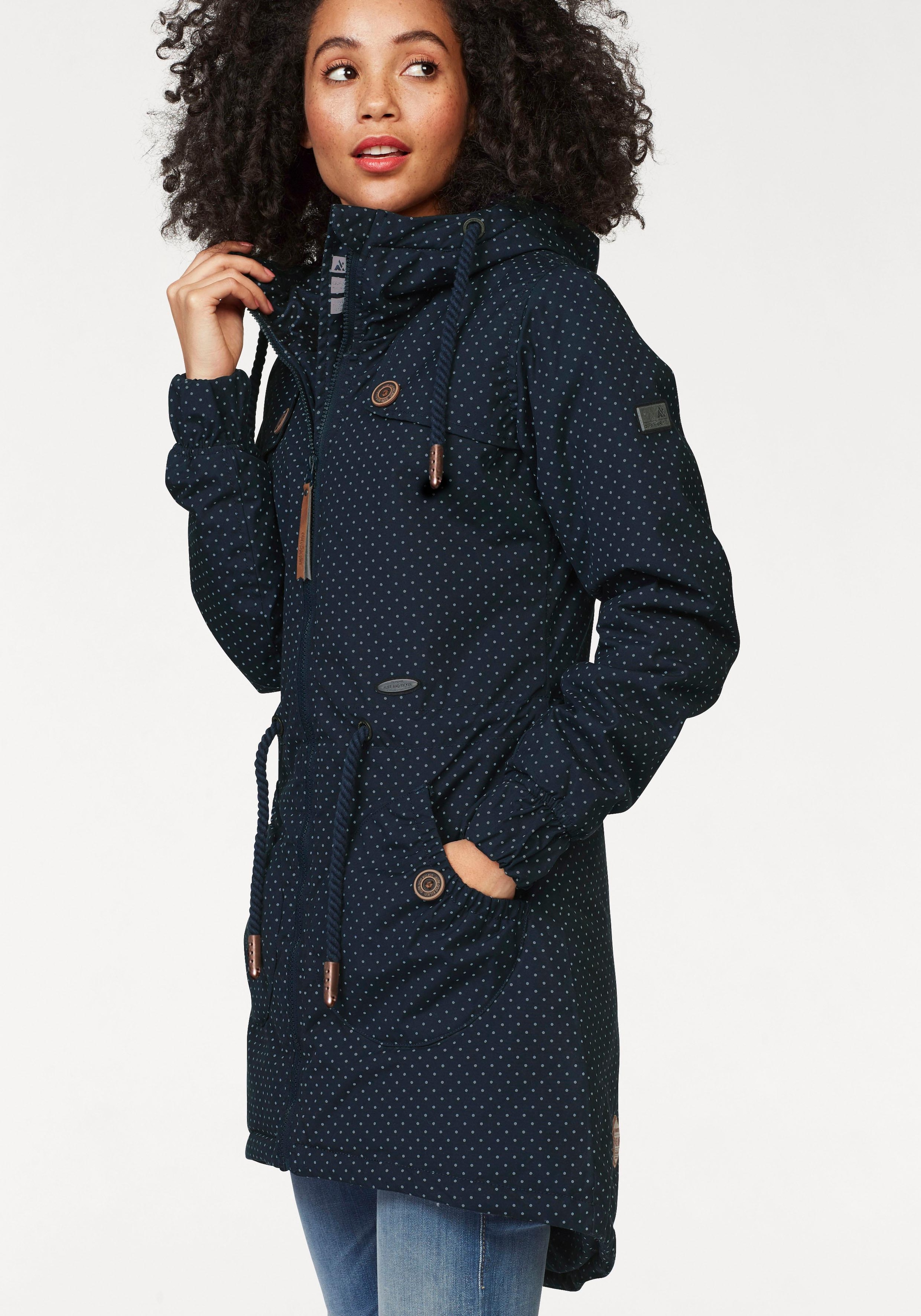 Alife & Kickin Outdoorjacke »CHARLOTTEAKB« mit Kapuze gefütterter Parka, Kapuzenjacke durch Bindeband tailliert