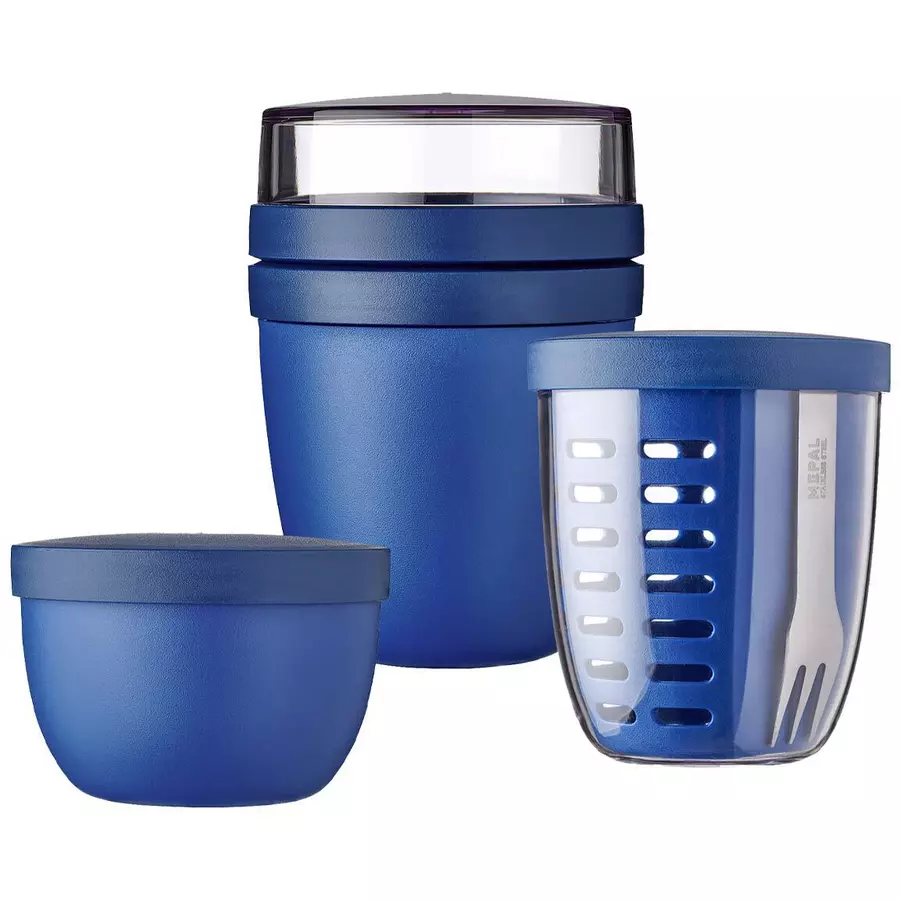 Mepal Lunchpot, Fruitpot und Snackpot Ellipse 3er Set blau