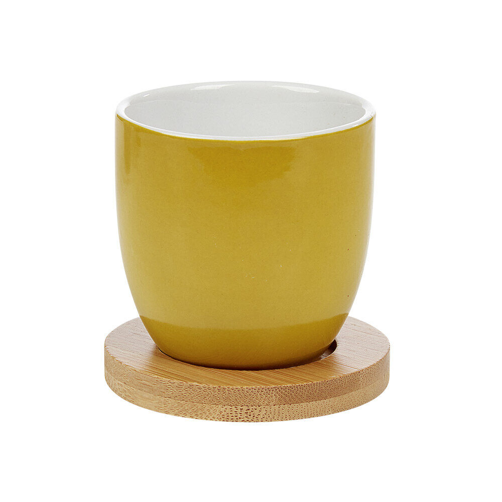 Gobelet à expresso avec sous tasse en bambou x4