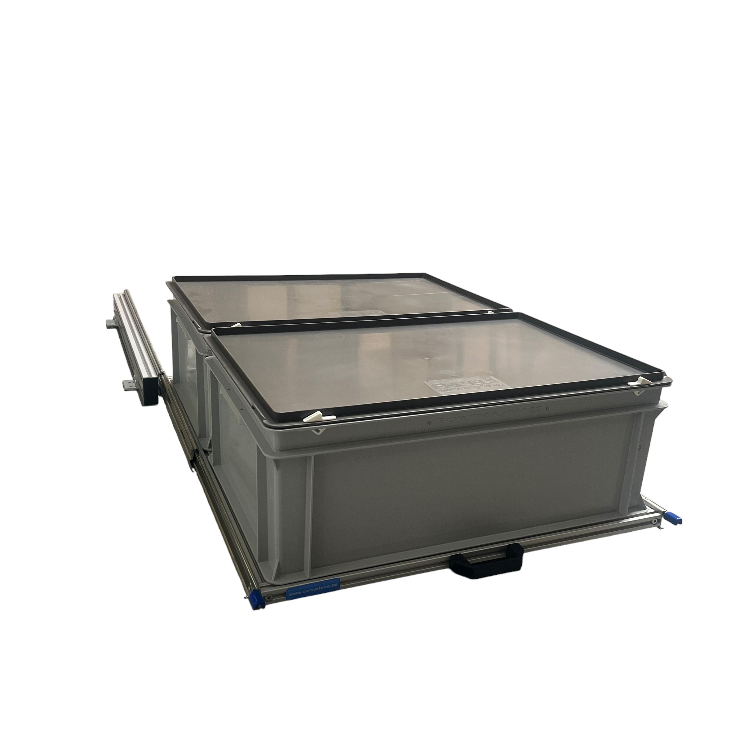 Aluminium schuifframe 80x60 cm met 2 bakken en deksel