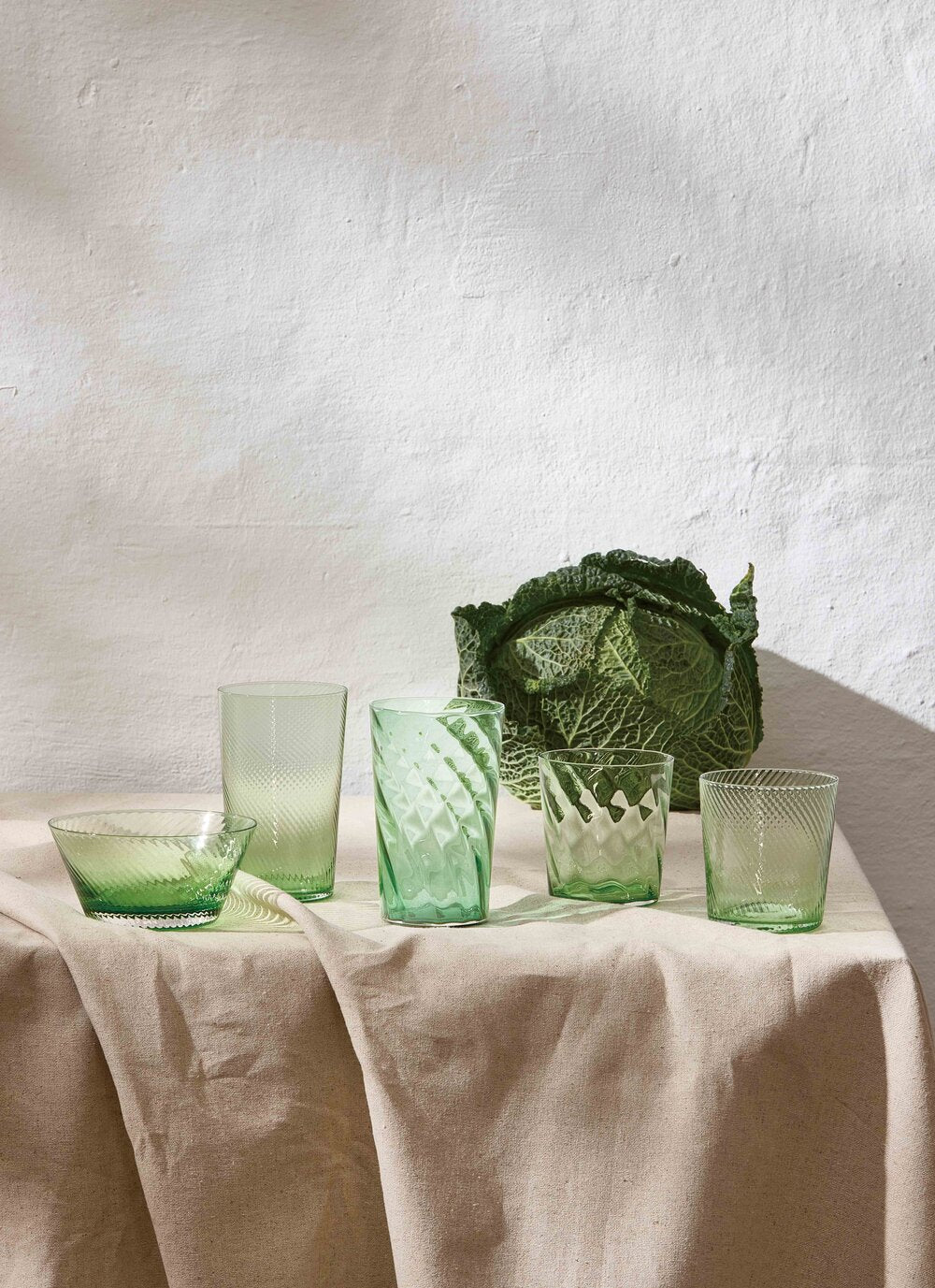 RAW  Unique Optic Low Water glas, grøn - 30 cl.