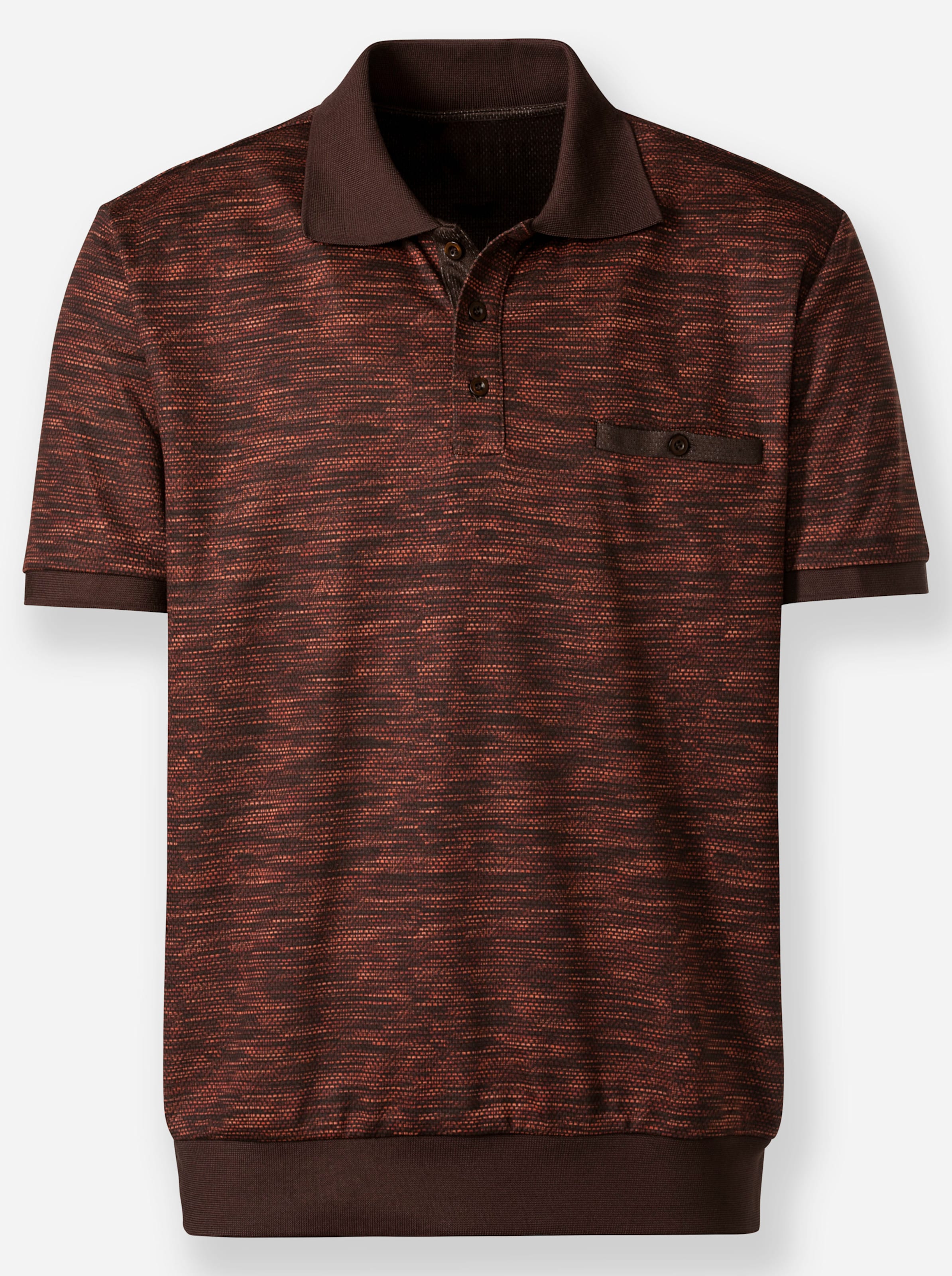 Marco Donati Kurzarm-Shirt in schoko-gemustert