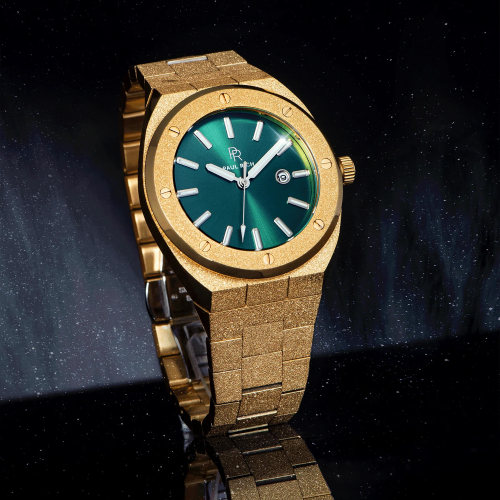 Montre Frosted King Jade 45mm Gold Green