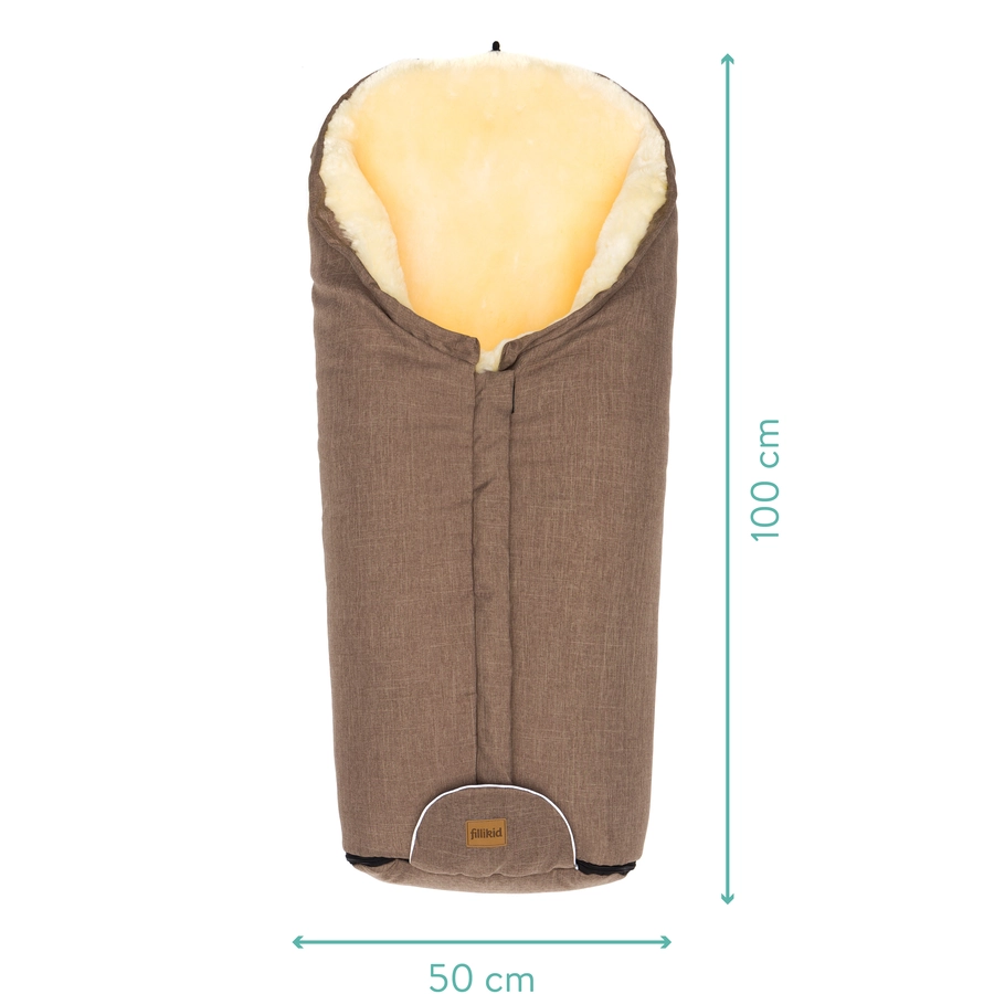 fillikid Winterfußsack Tacama Lammfell braun melange