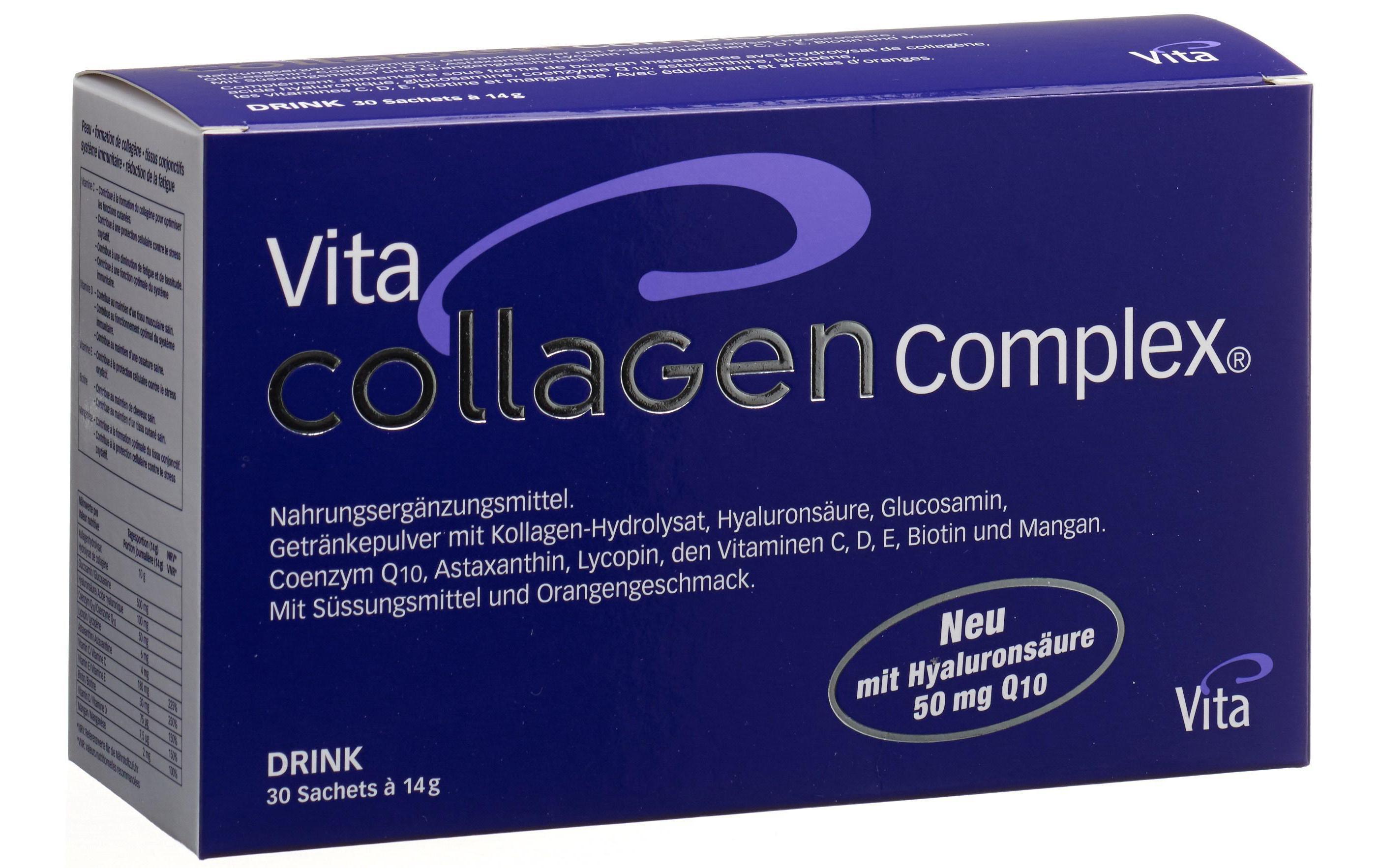 Vita Collagen Complex 30 Beutel<br>Pulver mit Kollagen, Hyaluronsäure und Coenzym Q10