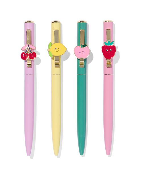 stylo à bille rechargeable - encre bleue framboise/citron/cerise