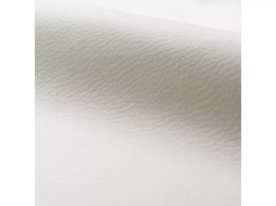 Chaise de bureau pivotante en bois et PU blanc - Basile