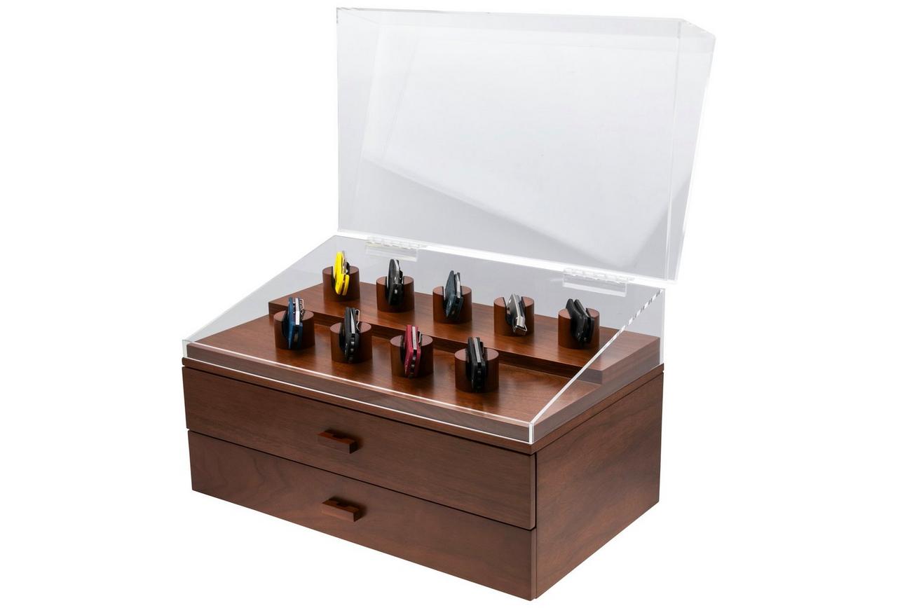 Holme & Hadfield Armada Knife Display Case AD-WT-0992-1 Walnut, zakmessen display voor 50 stuks