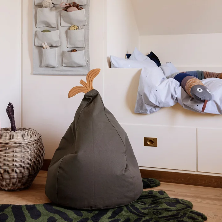 Ferm Living - Birne Sitzsack, 55 x 85 cm, elm green
