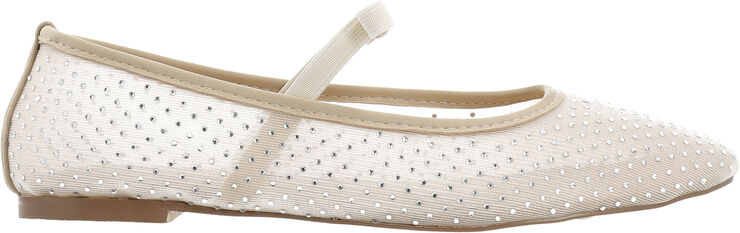 Bianco Fall Rhinestone Bow Ballerina #M Nude