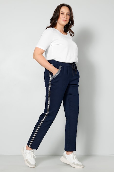 Hose, Slim Fit, edler Seitenstreifen, Elastikbund