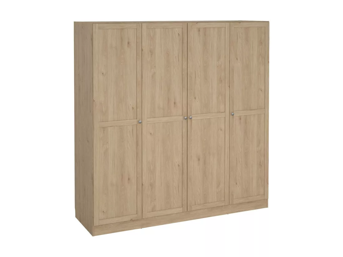 Grande Garde-robe Dserr, Meubles de chambre, Penderie de plain-pied, Placard à vêtements, 196x62 h200 cm, Chêne clair