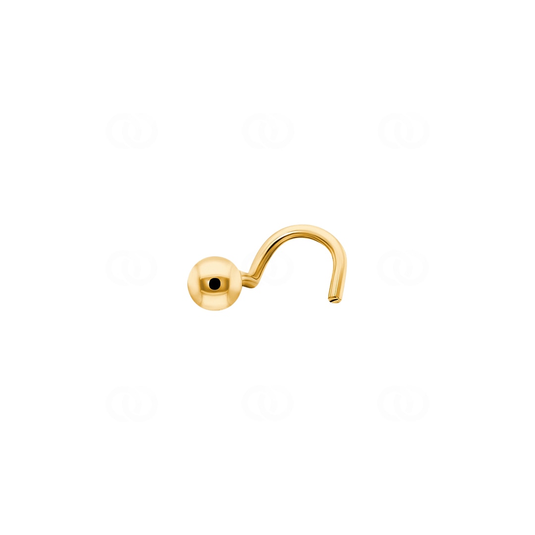 Nasenpiercing Spirale 750/18 K Gelbgold Kugel