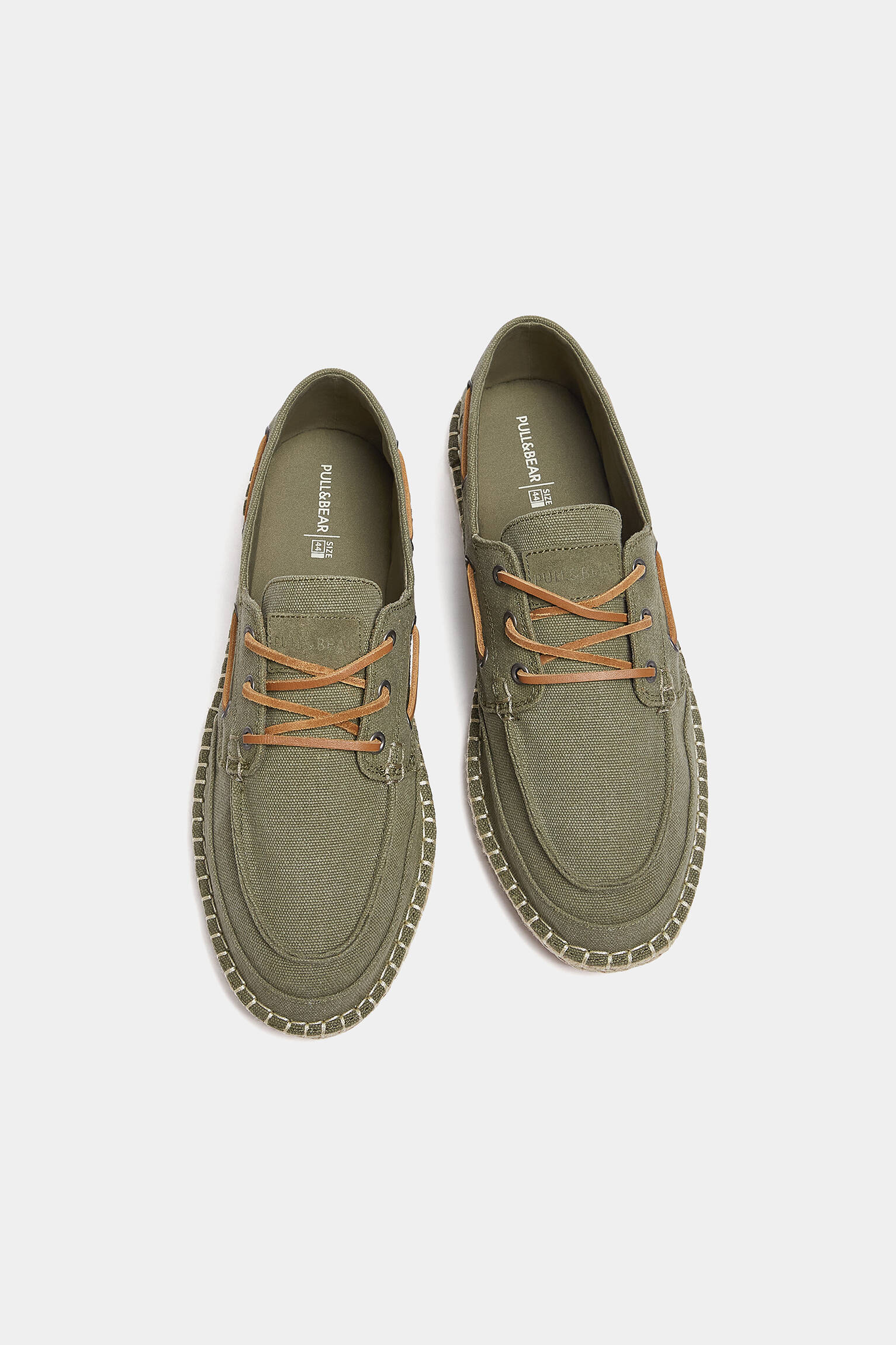 SAPATOS NÁUTICOS DE LONA COMBINADOS - CÁQUI