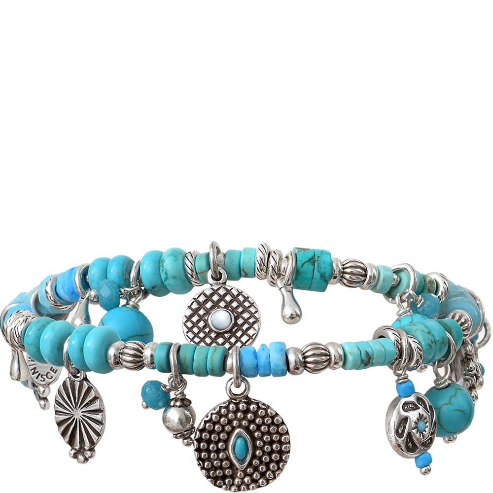 Bracelet Positano - Métal argenté, pierres fines & cristal Swarovski