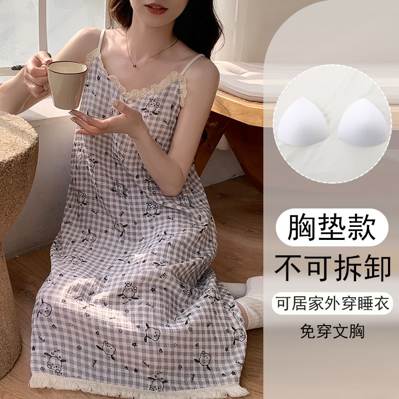 Fabricino - Mouwloze pyjamajurk met patroon
