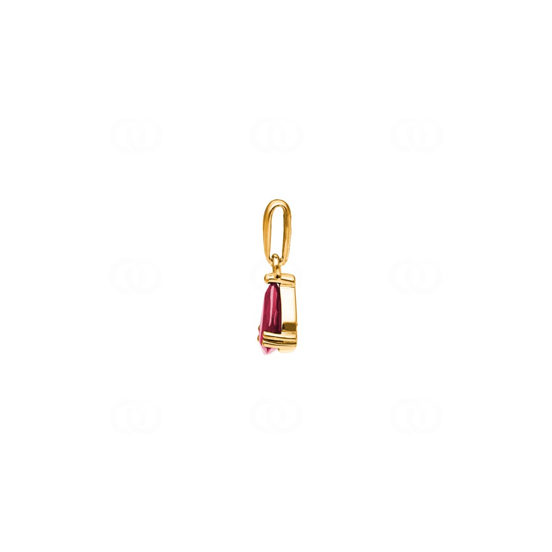 Anhänger 750/18 K Gelbgold mit Rubin Tropfen