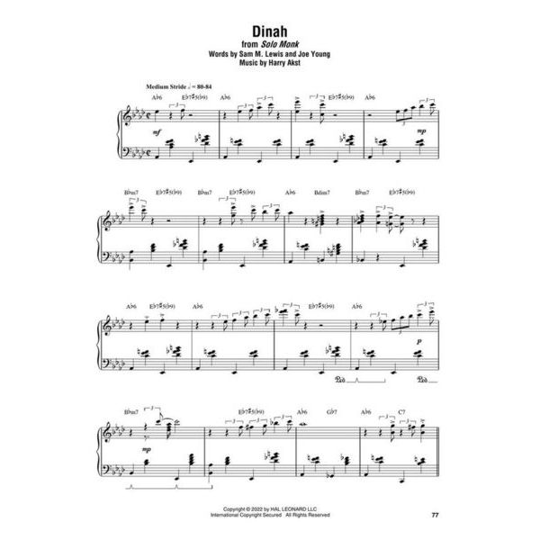 Hal Leonard Thelonious Monk Omnibook Piano