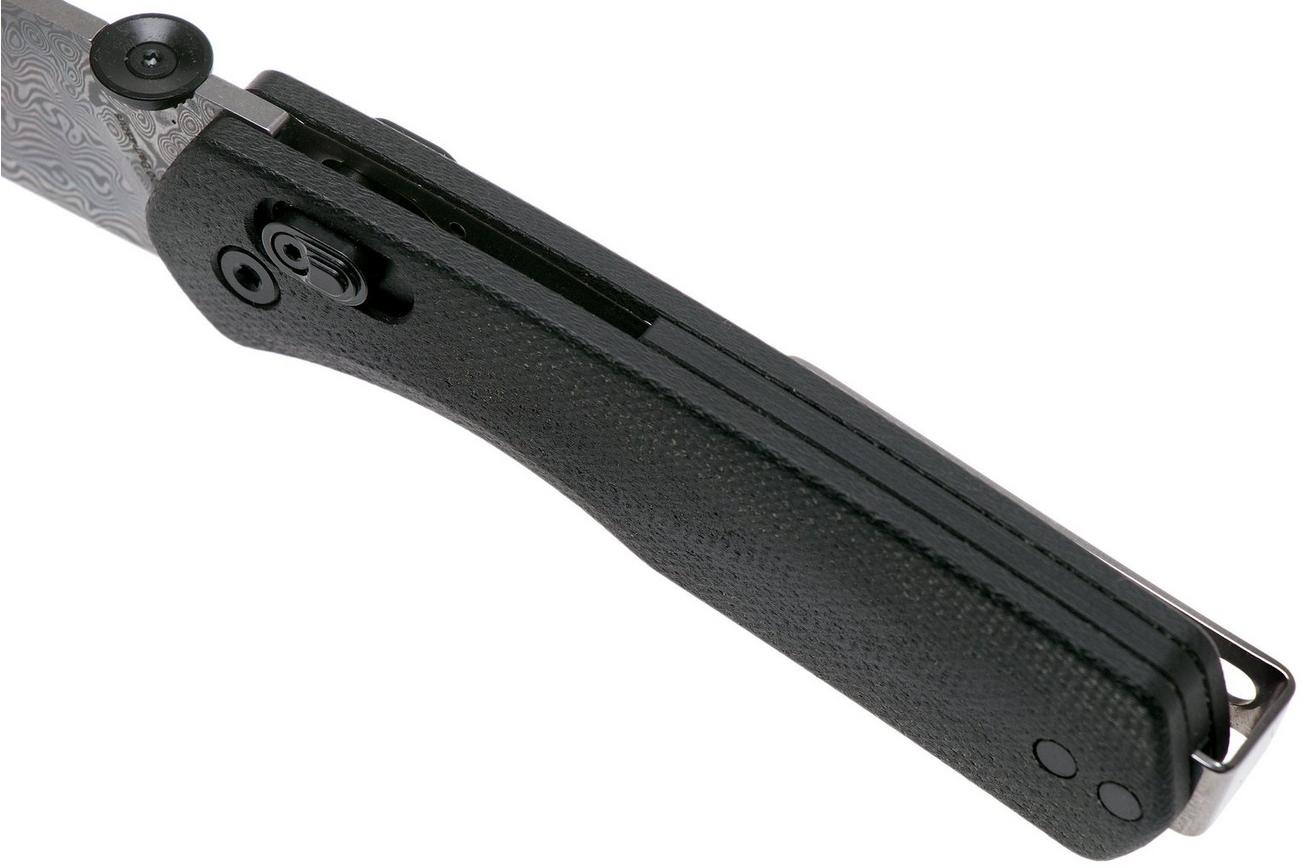 The James Brand The Carter, black G10, Damascus zakmes KN108147-00