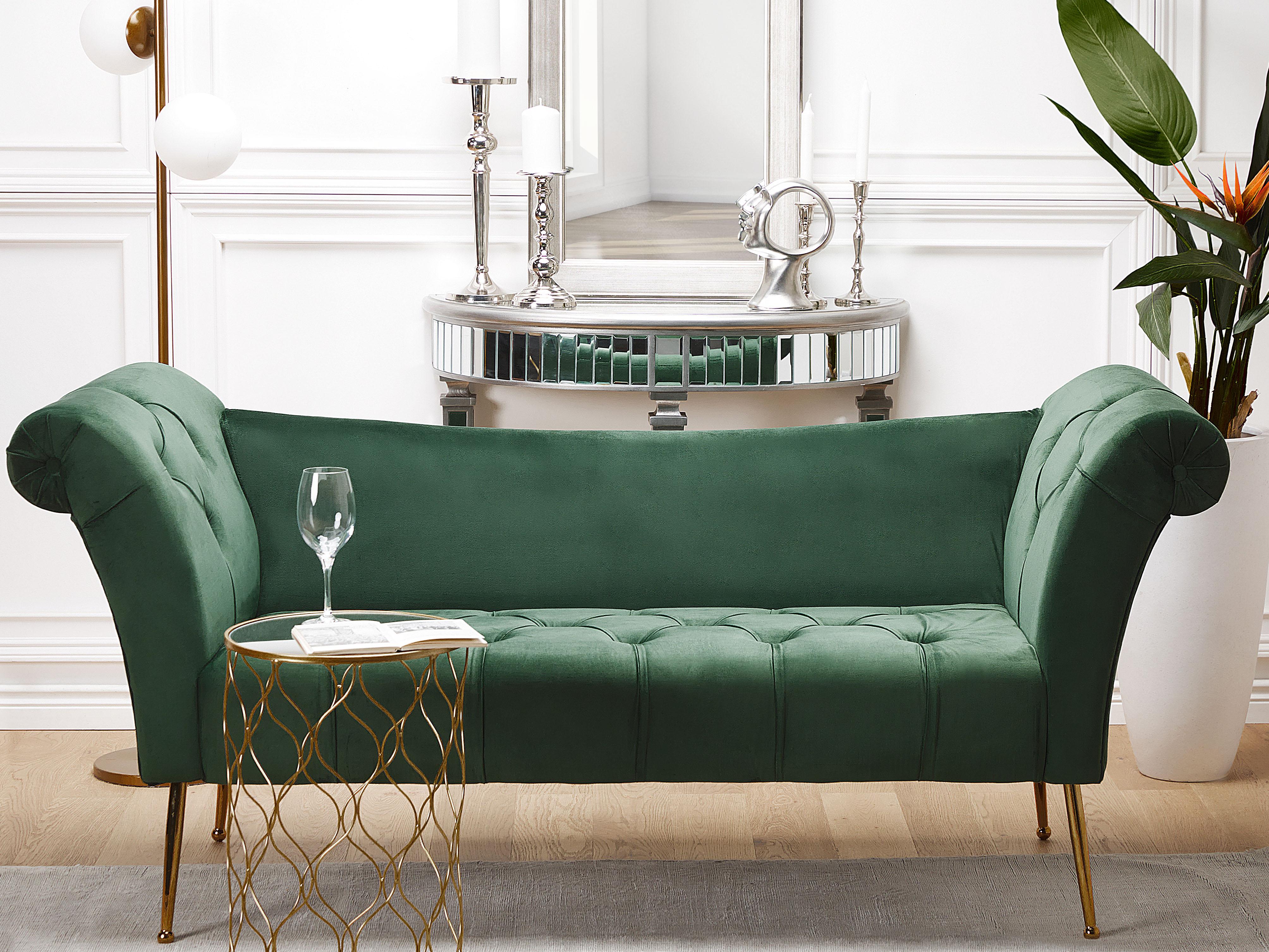 Chaise longue NANTILLY Fluweel Donkergroen