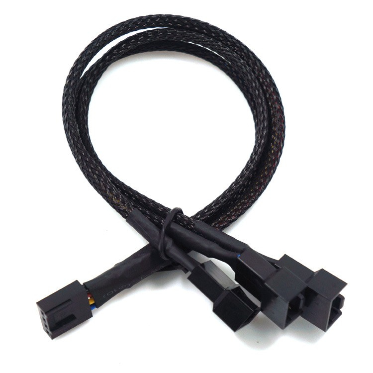 3in1 PWM Konverter Lüfter Adapter Splitterkabel 4Pin / 3Pin - Schwarz