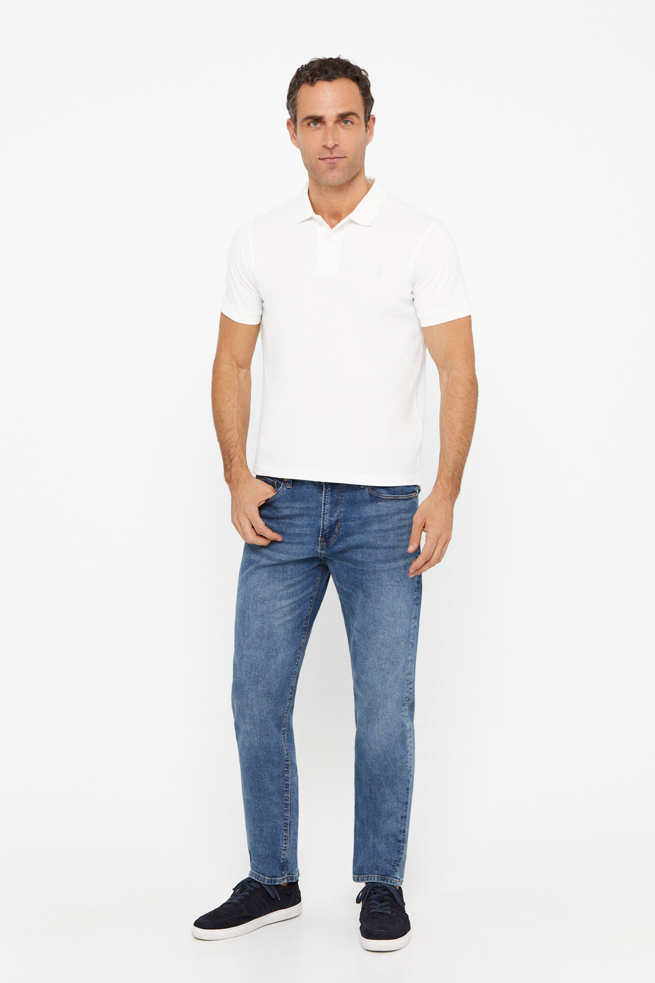 Camisa polo com logotipo - Marfim