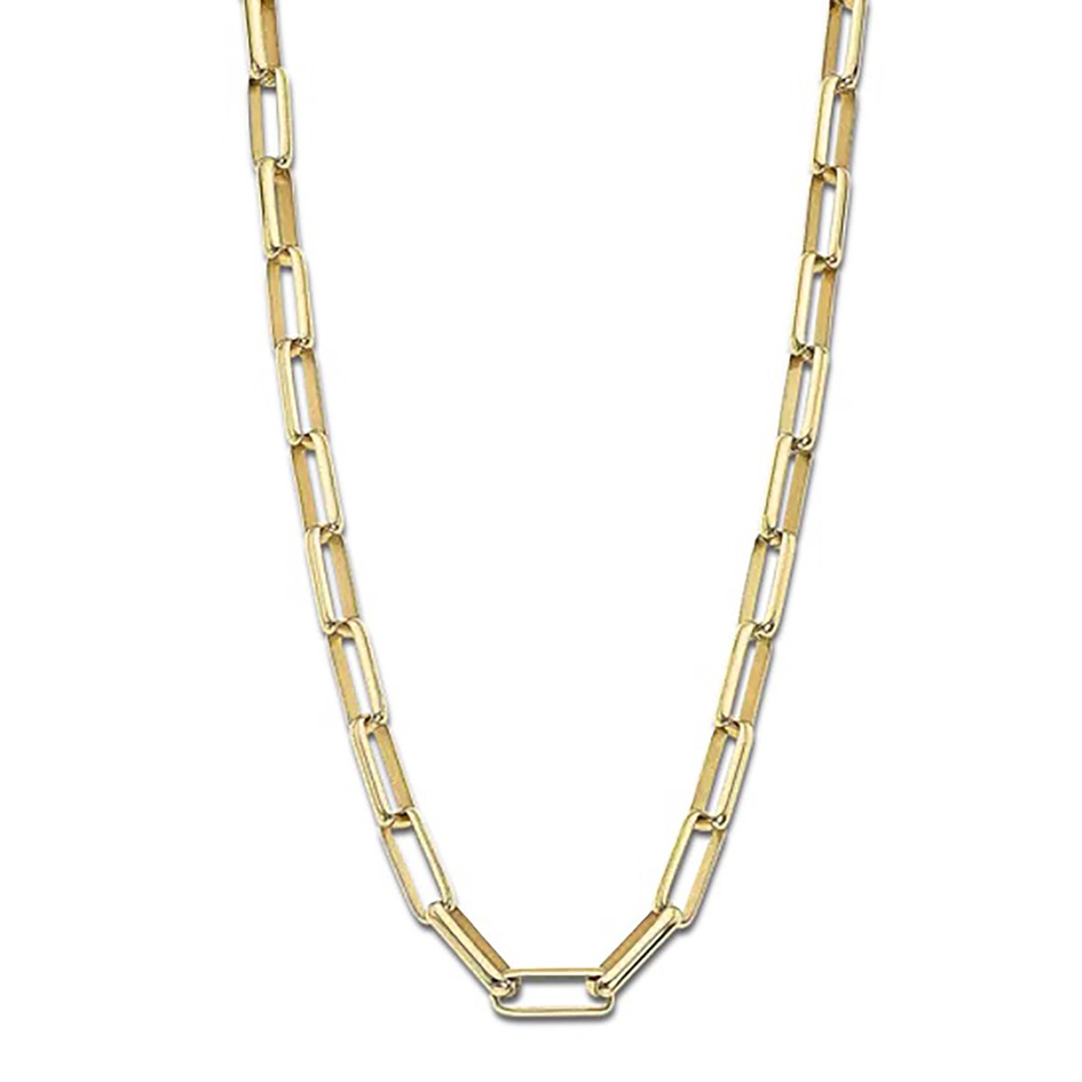 Chaine femme maille forçat Lotus acier doré