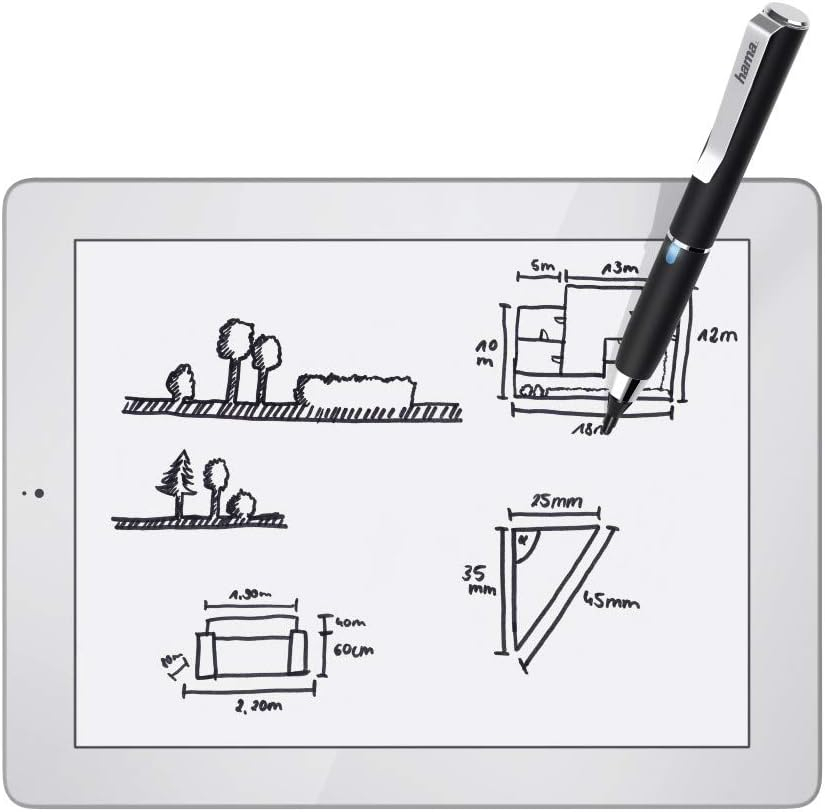 Stylus Active Fineline Aktiver Eingabestift Pencil Kapazitiver Touch Pen für iOS / Android / Windows Geräte (00125114) - Schwarz