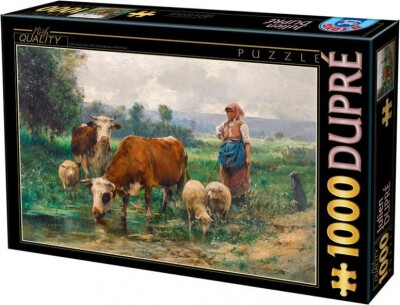 Puslespil Med 1000 Brikker - Julien Dupre - Hyrdinde Med Dyr