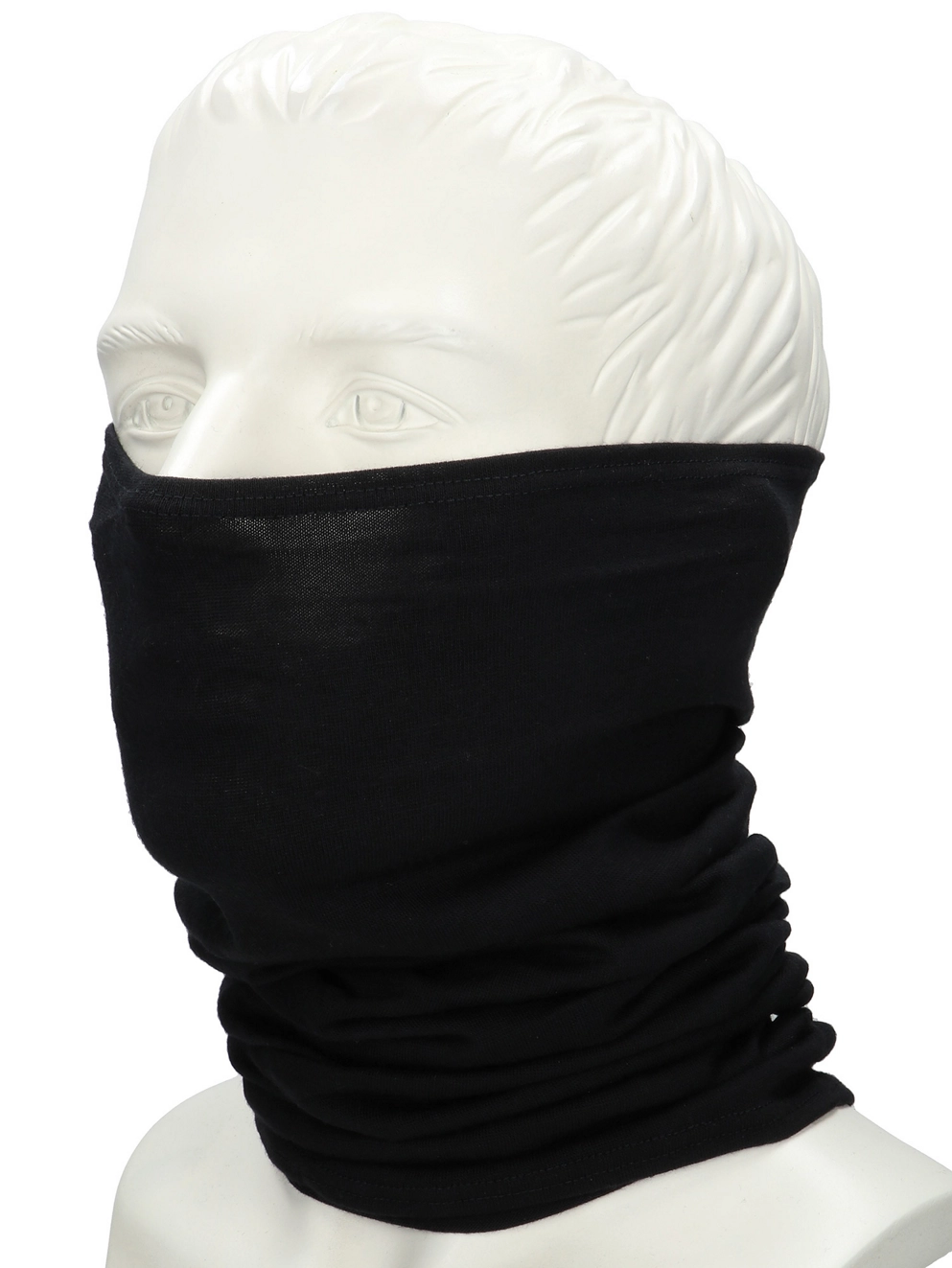 Buff Midweight Merino Wool Neck Warmer solid black