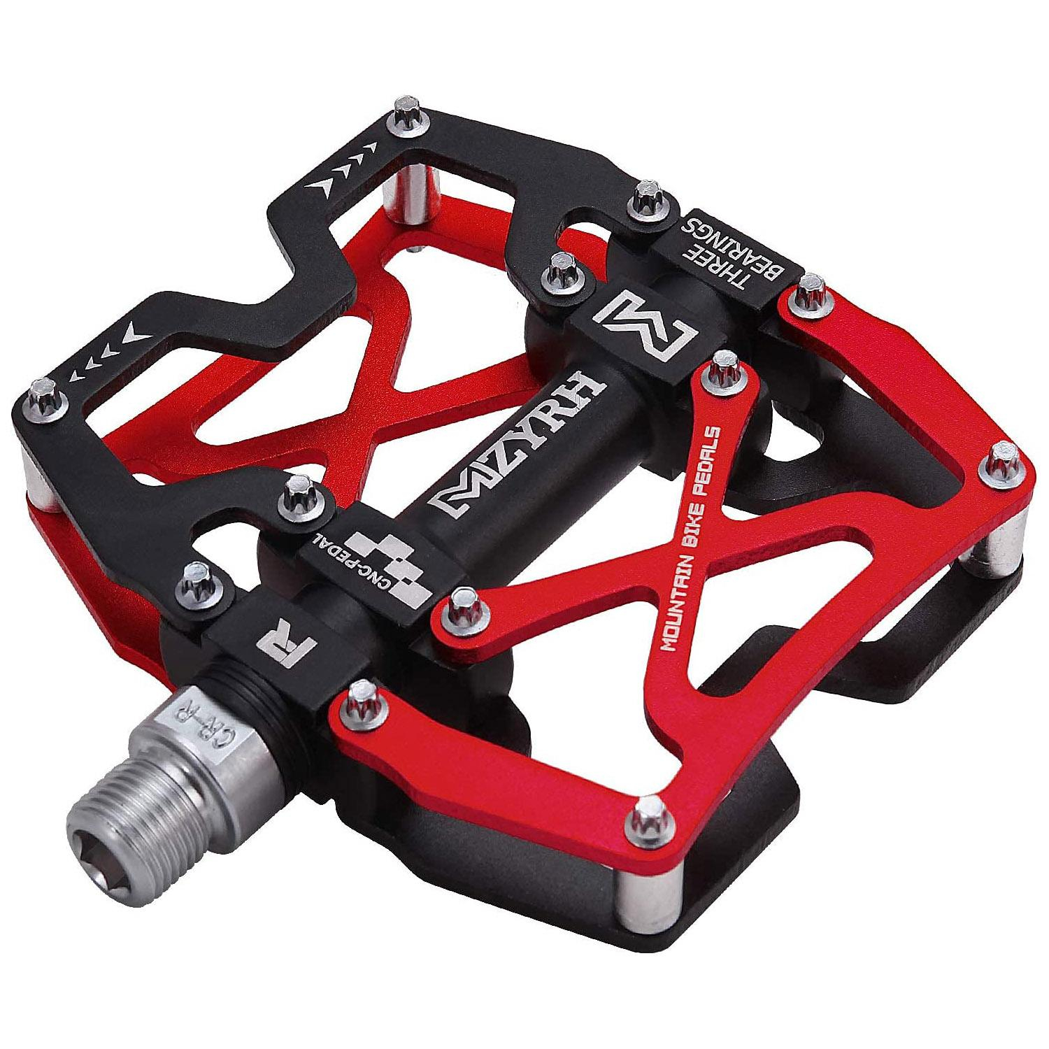 (2er Set) Alu Fahrrad Pedale mit Anti-Rutsch Stahl Pins für Velo Mountainbike / BMX (9/16