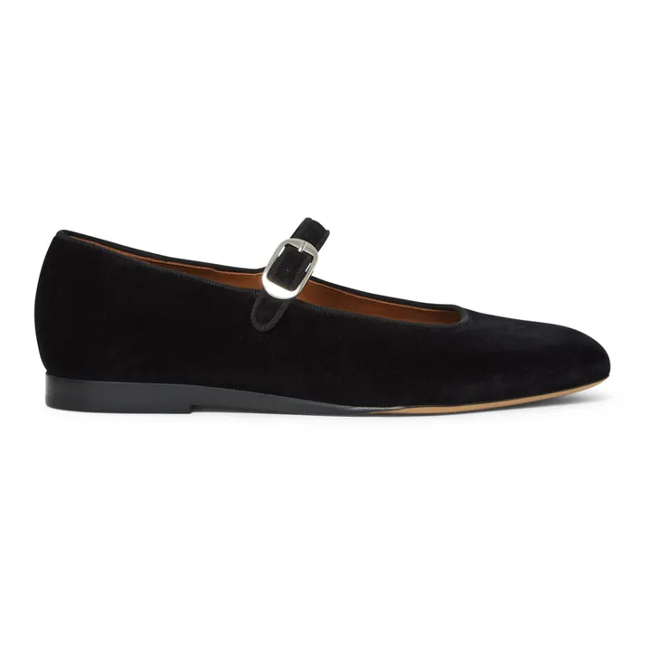 Le Monde Beryl Ballerines Mary Jane Velvet | Noir