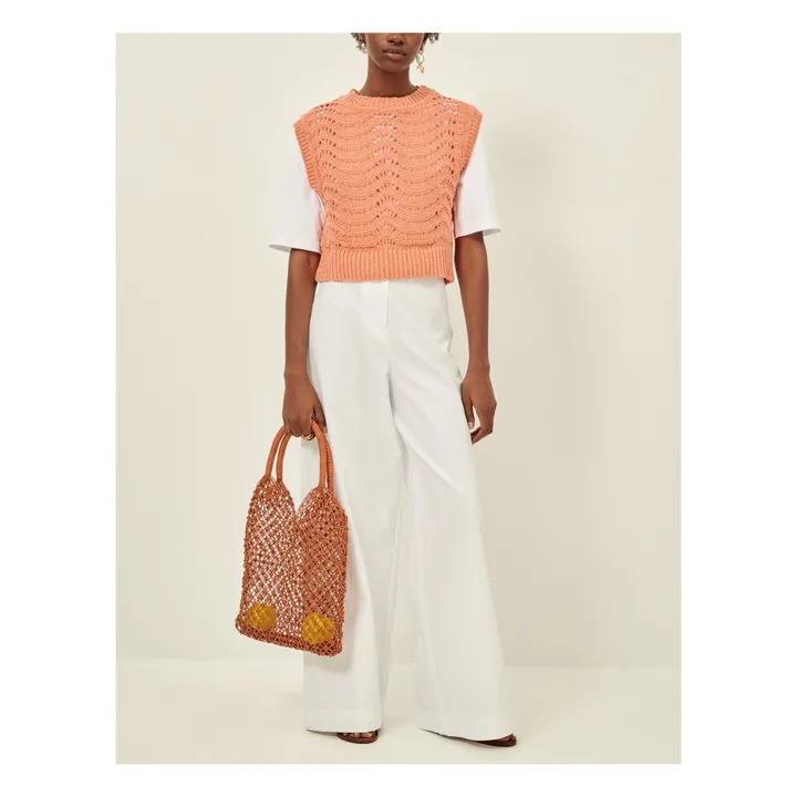 Sessùn Pull Sans Manches Haki Coton Recyclé | Rose pêche