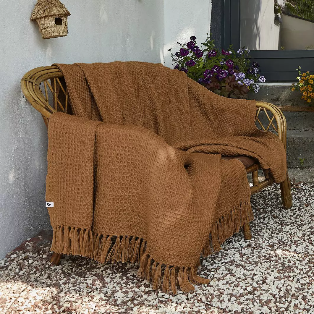 Plaid canapé matière recyclée (180 x 220 cm) Gabin Camel