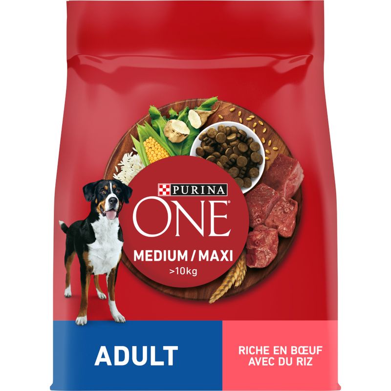 PURINA ONE Medium/Maxi Adult bœuf, riz