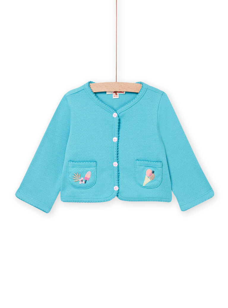 Cardigan bleu bébé fille