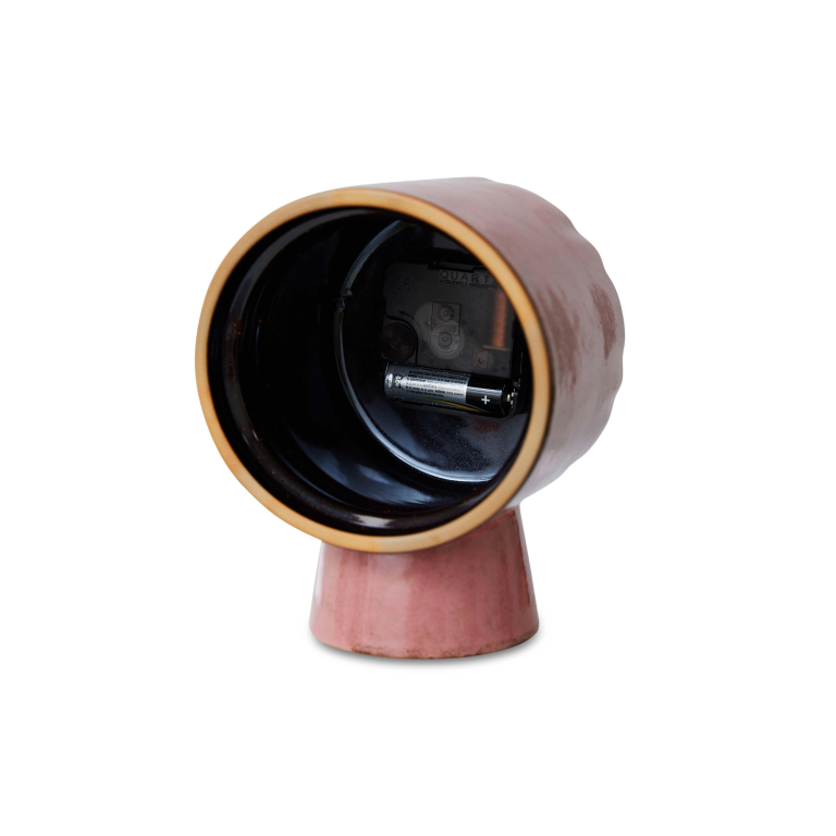 HKliving Retro Ceramic klok Chrome