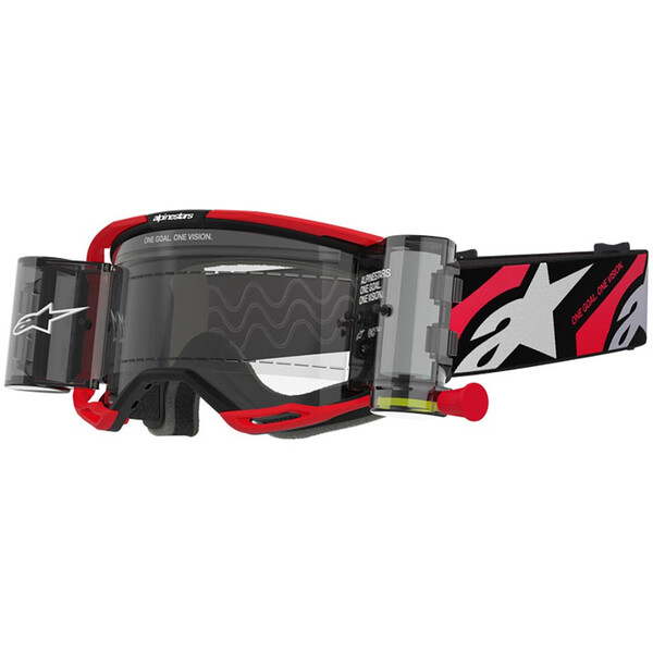 Alpinestars - Masque Vision 8 Luar Roll-Off Noir / Blanc / Rouge / Transparent