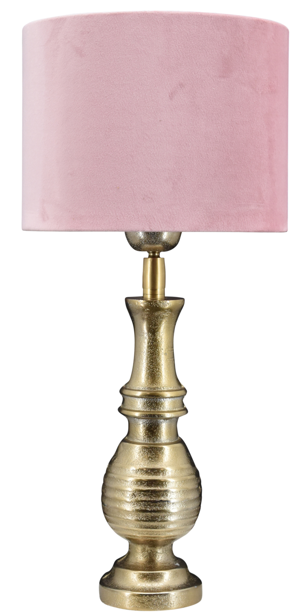 Tafellamp Pompeï small + kap 20/20/15 San Remo velours roze