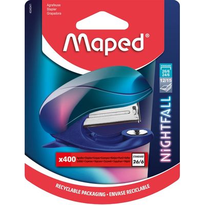 Maped Nightfall - Mini agrafeuse 26/6 + 400 agrafes