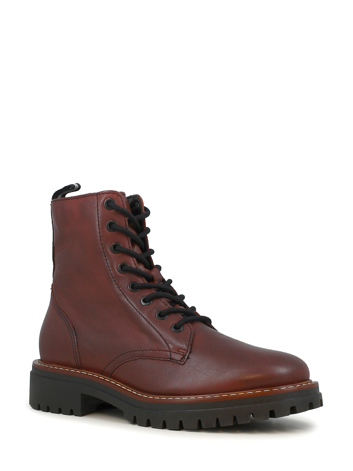 VYNE Savona Leather Lace Boots Burgundy