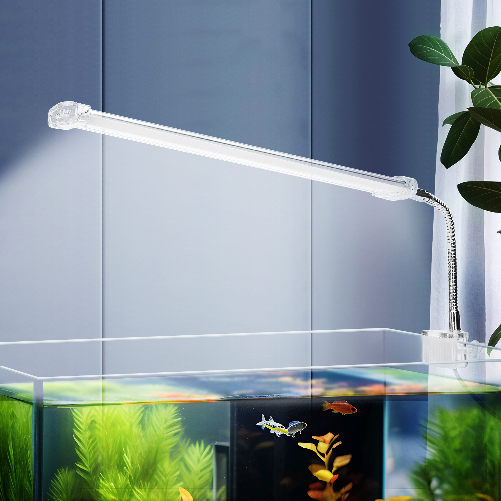 Nobleza - Luminária LED para Aquário, Lâmpada Fina e Impermeável para Aquário Plantado, Luminária LED Branca com Clipe Potente (6W 23CM, Branca)