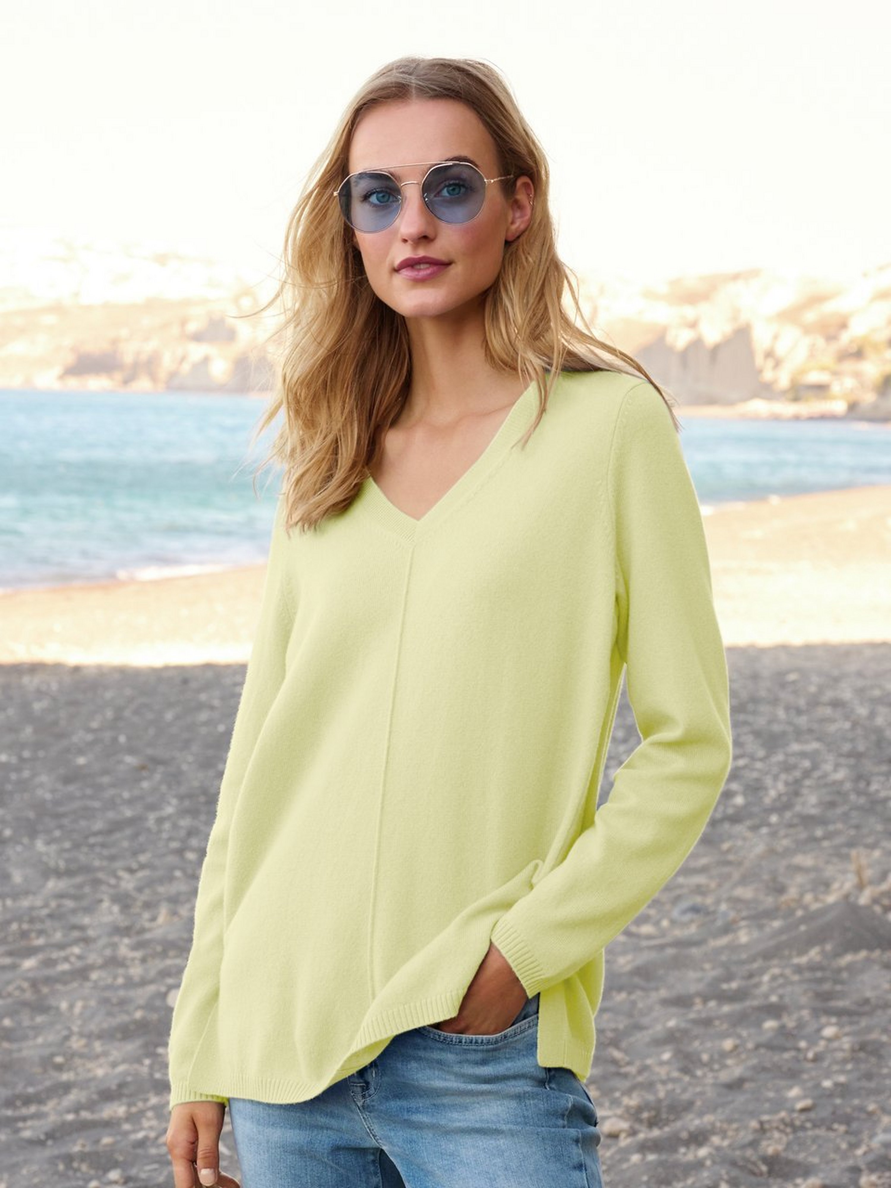 V-Pullover aus 100% Premium-Kaschmir