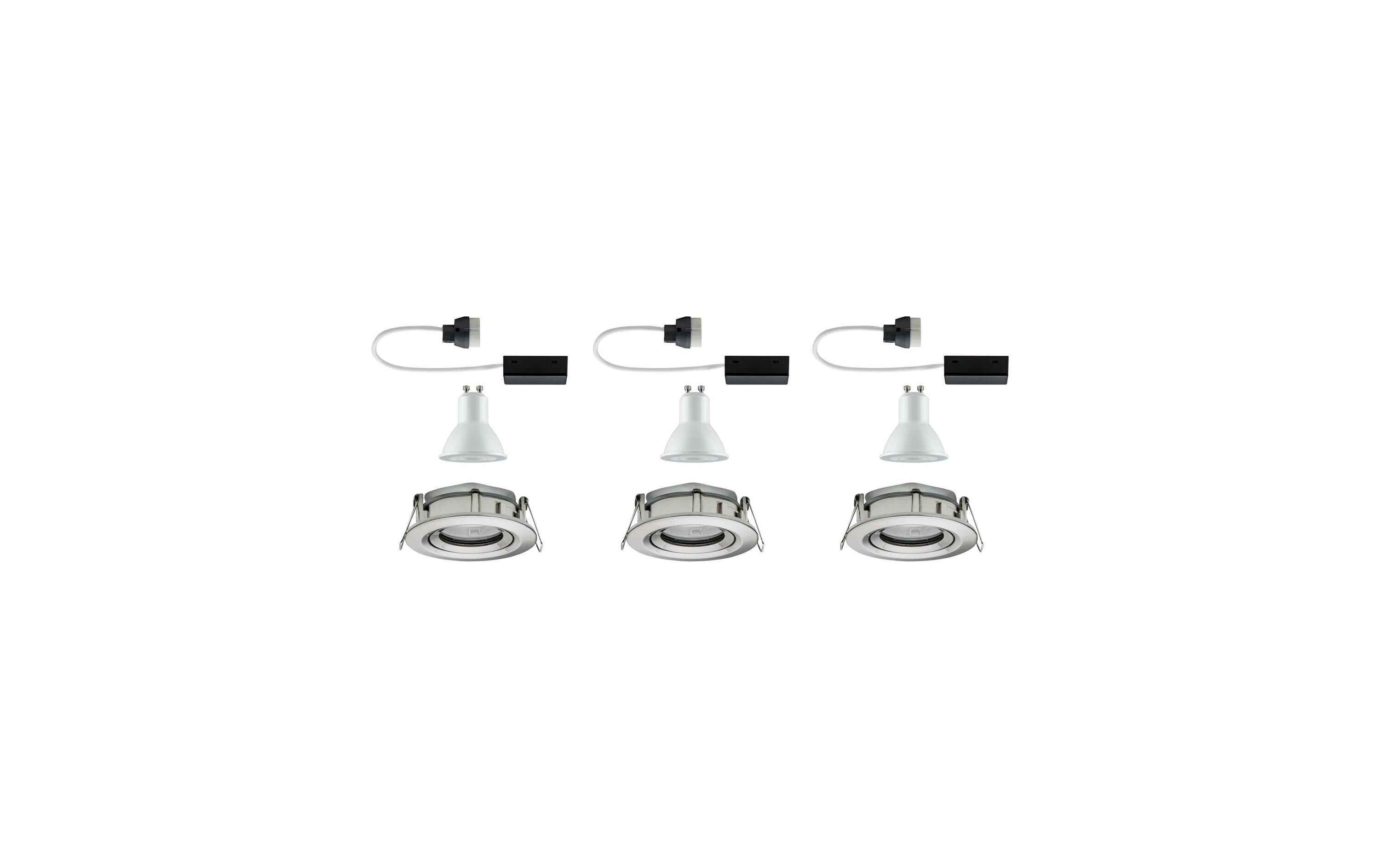 Einbauspot Nova Plus Set, 3 x 7 W, 2700 K, EisenLED Einbauleuchte Basisset