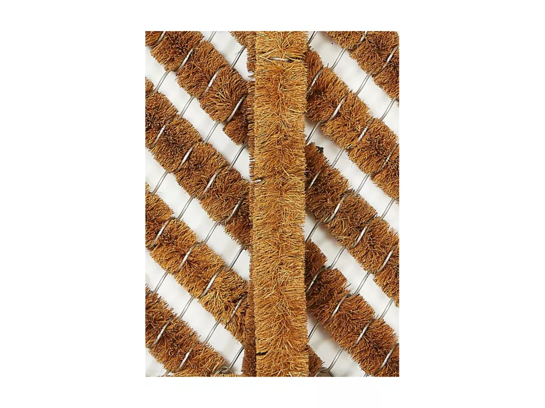 Paillasson 30x36 tissé en coco motif traditionnel DRACO beige