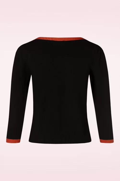 Banned Retro Atomic Star trui in zwart en rood