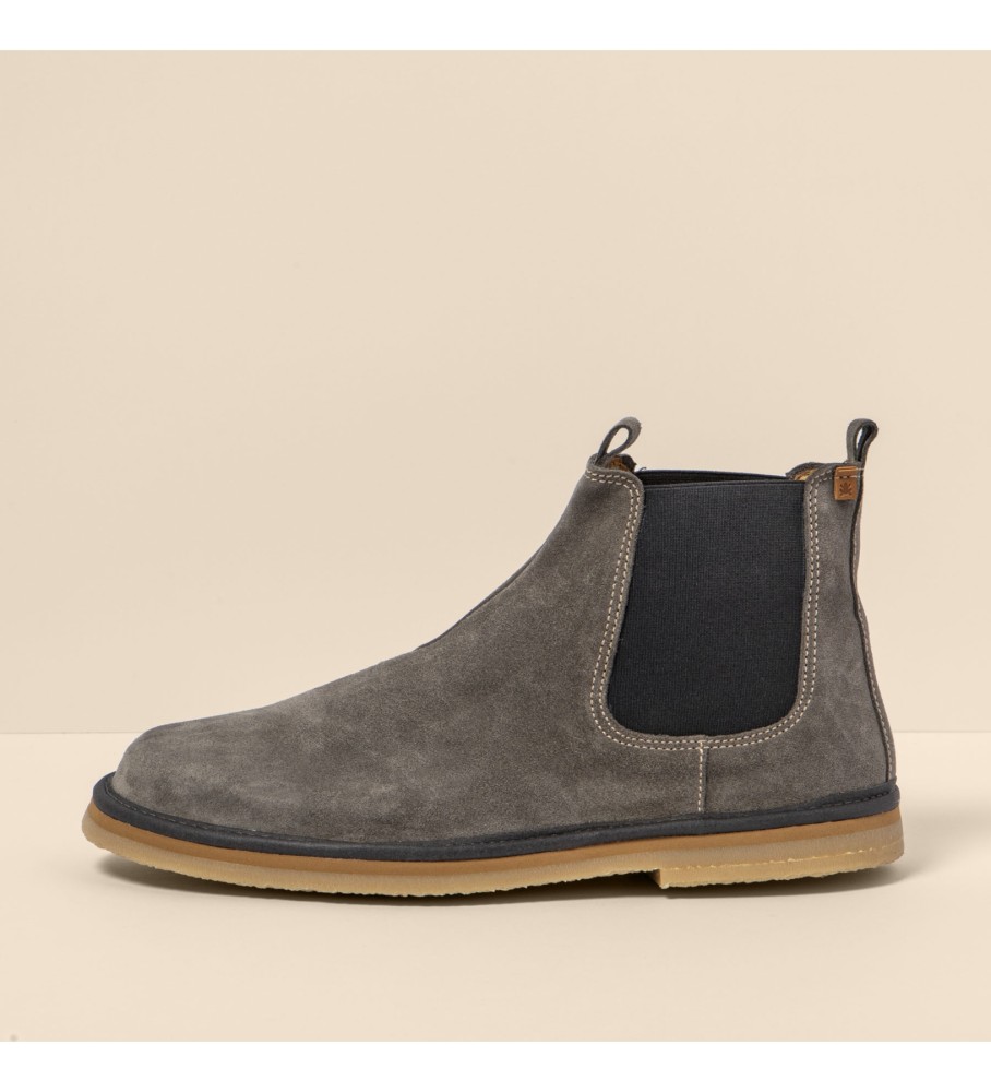Botas de cano curto The Naturalist em couro camurça de seda cinza N5951
